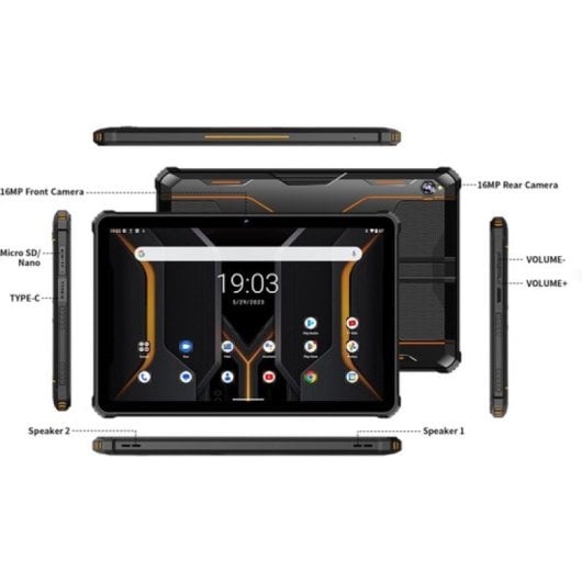 Outikel RT5 10.1" 2K 8/256GB Tablet Rugerizada Negra/Naranja