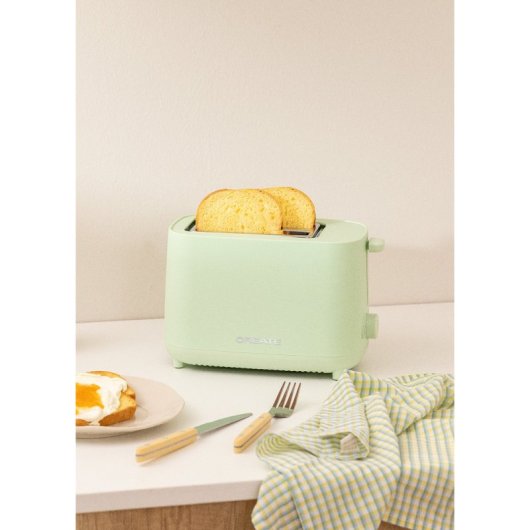 Create Toast Studio Tostadora de 2 Ranuras 750W Verde Pastel