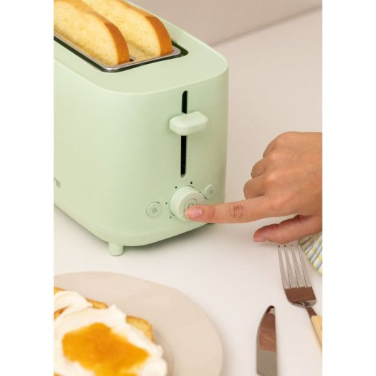 Create Toast Studio Tostadora de 2 Ranuras 750W Verde Pastel