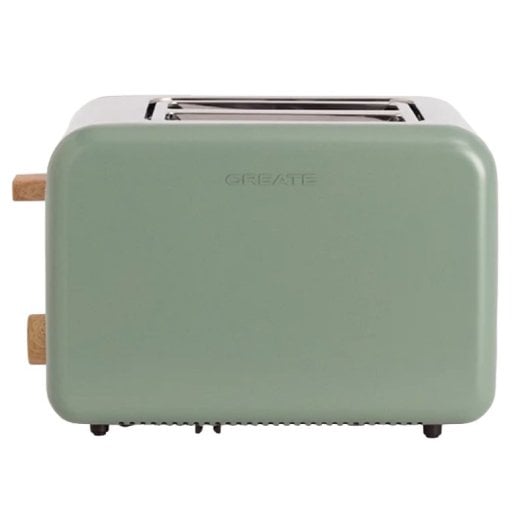 Create Toast Retro Tostadora de 2 Ranuras 850W Verde Pastel