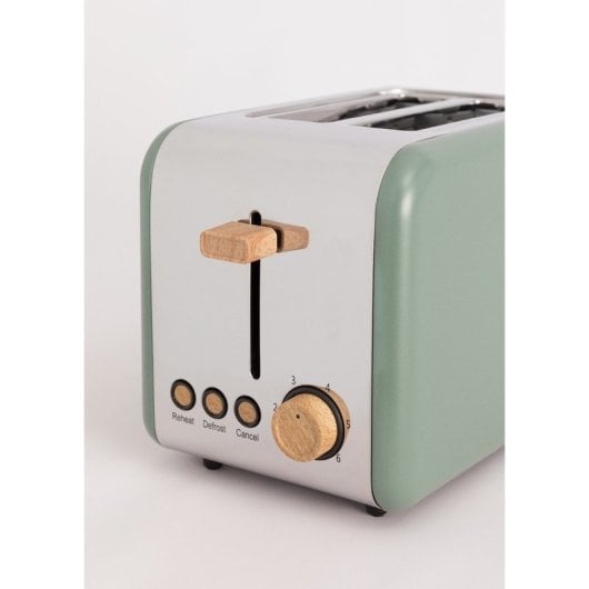 Create Toast Retro Tostadora de 2 Ranuras 850W Verde Pastel