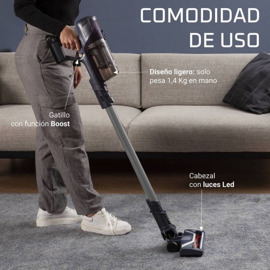 Rowenta X-Pert 6.60 Essential Aspiradora Escoba/Mano sin Cable 18V 100W Gris/Lila