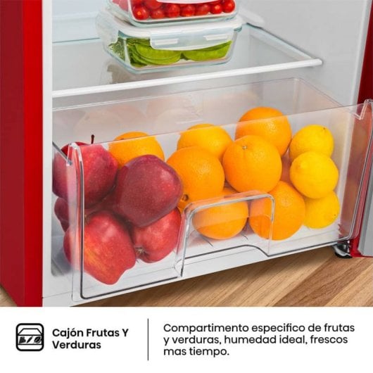 Hisense RR220D4BRE Frigorífico Una Puerta Vintage E Rojo