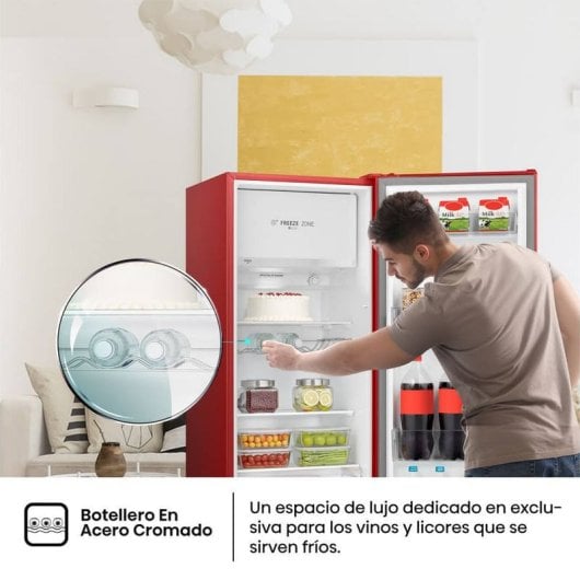 Hisense RR220D4BRE Frigorífico Una Puerta Vintage E Rojo