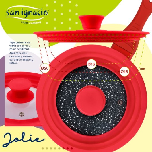 San Ignacio Jolie Tapa Universal  Ø 16-18-20 Cm En Vidrio
