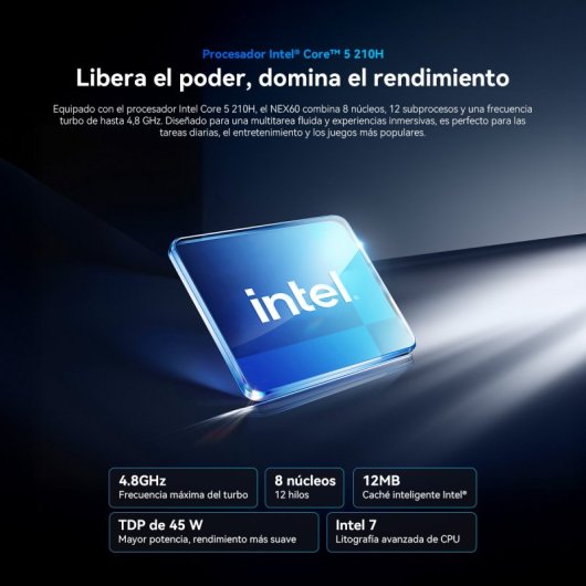 Blackview NEX60 6.37L Mini Ordenador Sobremesa Intel Core 5 210H 16GB 512GB SSD + Altavoz Bluetooth