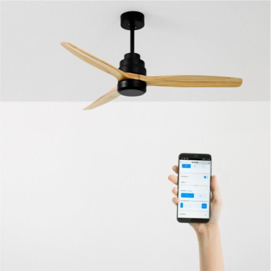 Create Wind Stylance Ventilador de Techo sin Luz WiFi 40W 132cm Negro/Madera