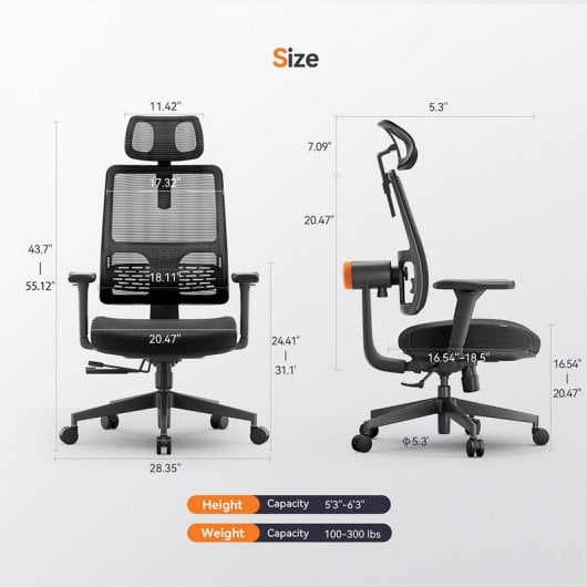 Newtral MAGICH002 Sedia ergonomica Nera