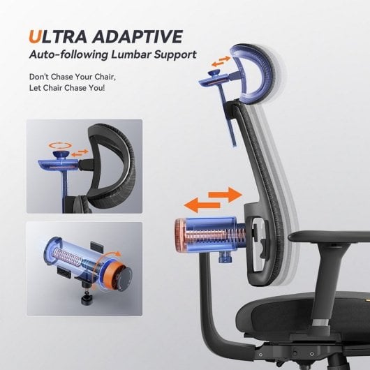 Newtral MagicH-BPro Silla Ergonómica con Reposapiés Negro