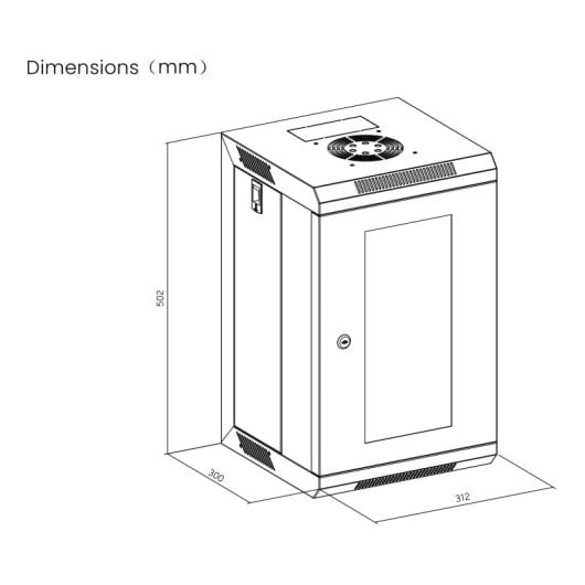 Kimex 111-3309 Rack da parete 10'' 312x310mm 9U