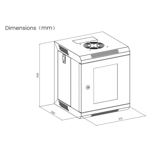 Kimex 111-3306 Rack da parete 10'' 312x310mm 6U