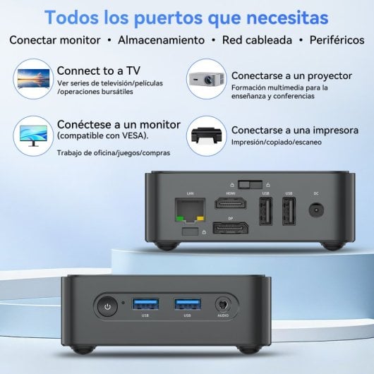 Blackview MP50 Mini-PC, AMD Ryzen 5 3500U, 16 GB DDR4-RAM, 512 GB SSD, Windows 11 Pro, Silber