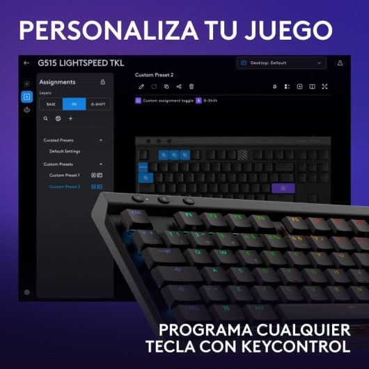 Logitech G515 LIGHTSPEED TKL Teclado Mecánico Gaming Inalámbrico Switch GL Tactile Negro