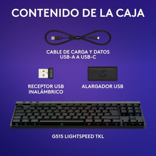Logitech G515 LIGHTSPEED TKL Teclado Mecánico Gaming Inalámbrico Switch GL Tactile Negro