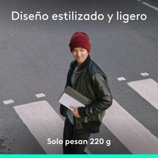 Tastiera multi-dispositivo wireless Bluetooth Logitech Keys-To-Go 2 per Apple, grigio chiaro