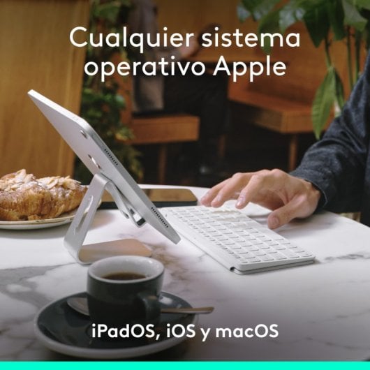 Tastiera multi-dispositivo wireless Bluetooth Logitech Keys-To-Go 2 per Apple, grigio chiaro