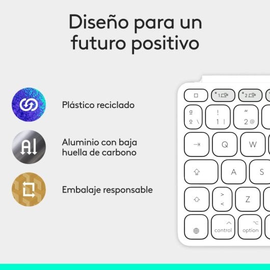 Tastiera multi-dispositivo wireless Bluetooth Logitech Keys-To-Go 2 per Apple, grigio chiaro