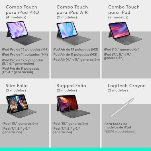 Logitech Combo Touch Funda con Teclado Español QWERTY Grafito para iPad Pro 13" (M4)