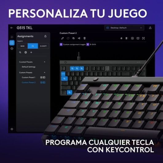 Logitech G515 TKL Teclado Mecánico Gaming RGB Switch GL Tactile PBT Negro