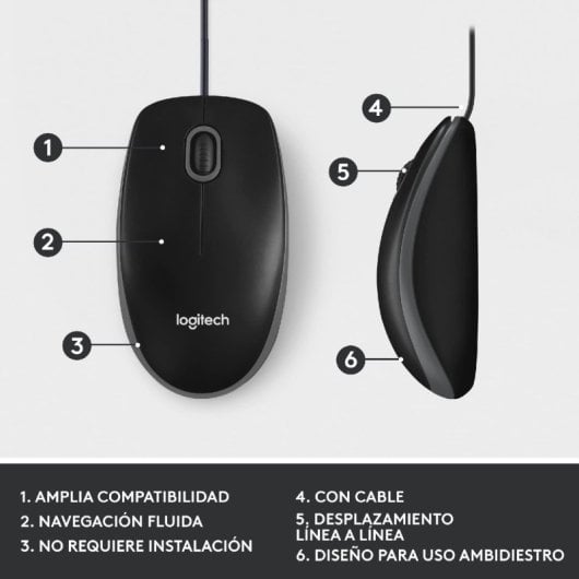 Logitech® Mouse M100 - NERO - USB -