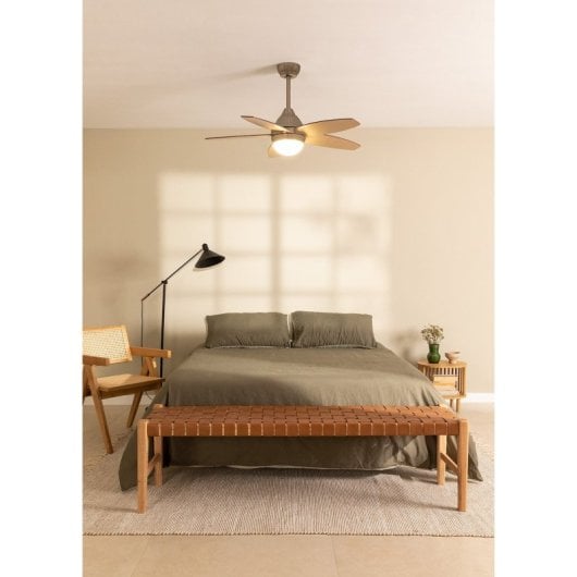 Create Wind Flowood Ventilador de Techo Silencioso 107cm de Diámetro 60W Con Luz Sin Wi-Fi Níquel