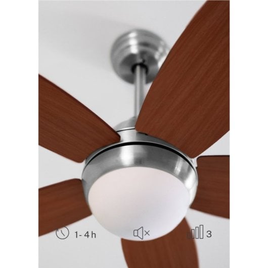 Create Wind Flowood Ventilador de Techo Silencioso 107cm de Diámetro 60W Con Luz Sin Wi-Fi Níquel