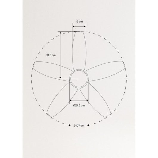 Create Wind Flowood Ventilador de Techo Silencioso 107cm de Diámetro 60W Con Luz Sin Wi-Fi Níquel