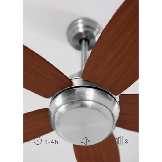 Create Wind Flowood Ventilador de Techo Silencioso 107cm de Diámetro 60W Sin Luz Sin Wi-Fi Níquel