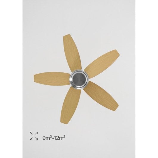 Create Wind Flowood Ventilador de Techo Silencioso 107cm de Diámetro 60W Sin Luz Sin Wi-Fi Níquel