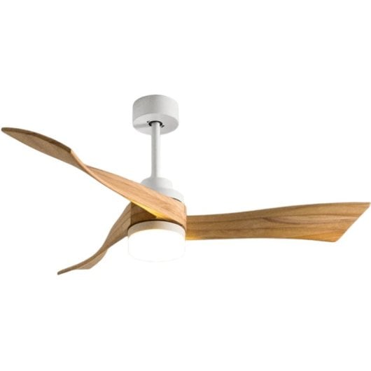 Create Wind Curve Ventilador de Techo Silencioso 132cm Diámetro 40W Con Luz Sin Wi-Fi Blanco/Madera