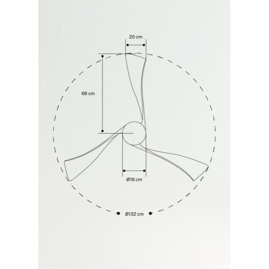 Create Wind Curve Ventilador de Techo Silencioso 132cm Diámetro 40W Con Luz Sin Wi-Fi Blanco/Madera