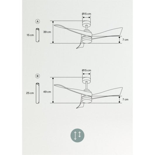 Create Wind Curve Ventilador de Techo Silencioso 132cm Diámetro 40W Con Luz Sin Wi-Fi Blanco/Madera