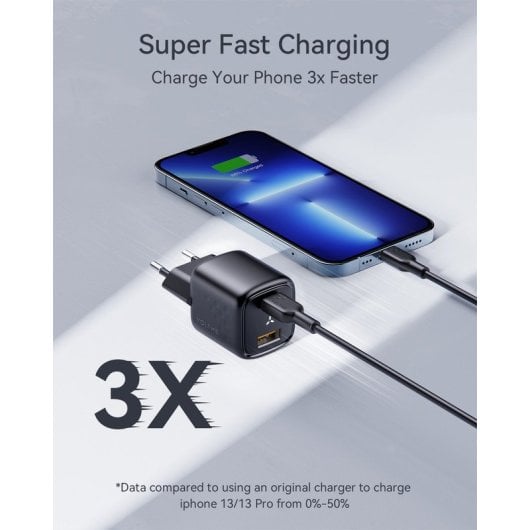 Voltme REvo 30 Duo Carregador GaN III PD 3.0 USB-C + USB 30W Preto