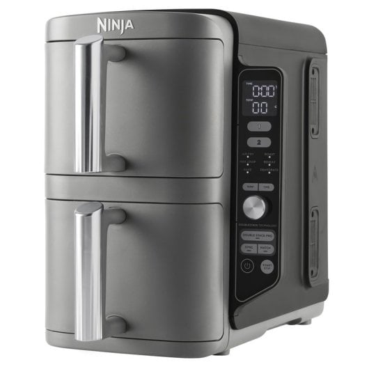 Ninja Double Stack XL Freidora de Aire Vertical con 2 Cajones Superpuestos 9.5L 2470W Gris