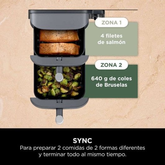 Ninja Double Stack XL Freidora de Aire Vertical con 2 Cajones Superpuestos 9.5L 2470W Gris