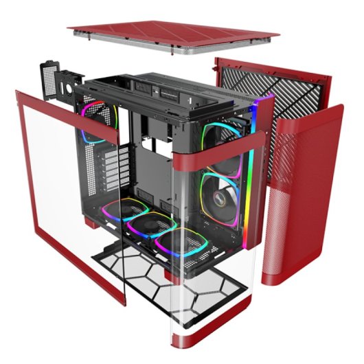 Montech KING 95 PRO Cristal Templado USB 3.2 Rojo