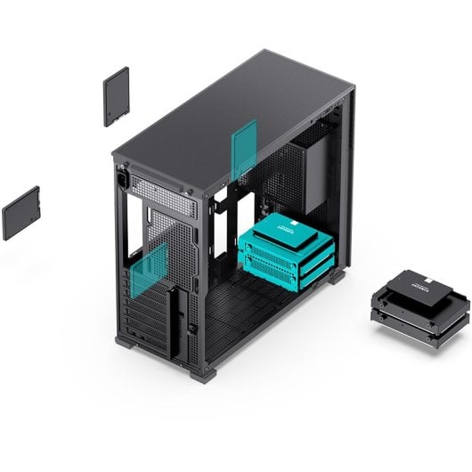 Jonsbo D41 STD Cristal Templado USB 3.2 con Pantalla Negra