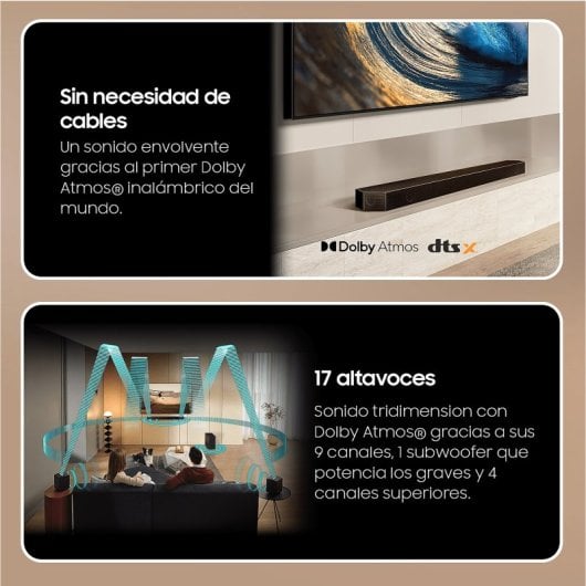 Samsung HW-Q930D/EN Barra de Sonido Wireless Dolby Atmos Wi-Fi Bluetooth Titan Black