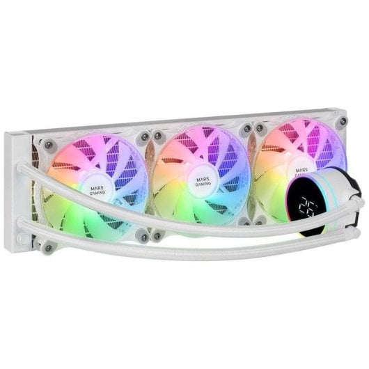 Mars Gaming ML-LCD360 Refroidissement Liquide AIO TDP 600W 3x Ventilateur FDB ARGB Écran LCD Blanc
