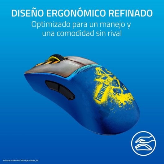 Mouse da gioco wireless Razer DeathAdder V3 Pro Fortnite Edition 30000 DPI Blu