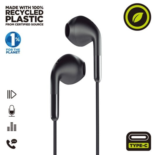 Muvit For Change E58 Auriculares Estéreo USB-C Pretos