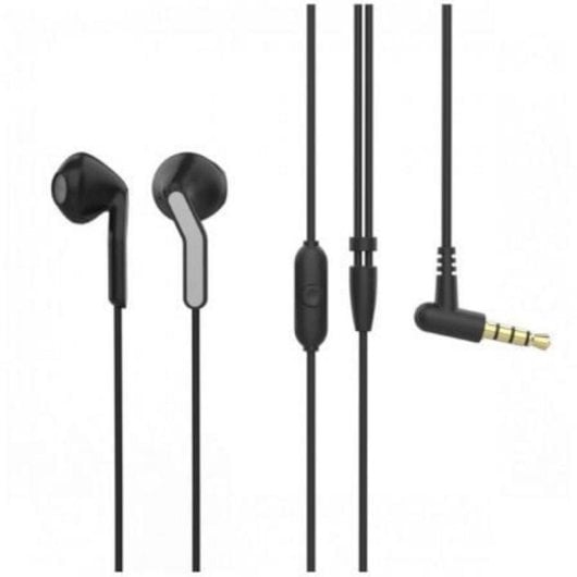Kopfhörer Muvit E56 mit Kabel 3.5 mm, Mikrofon, ergonomisch, nachhaltig, Schwarz