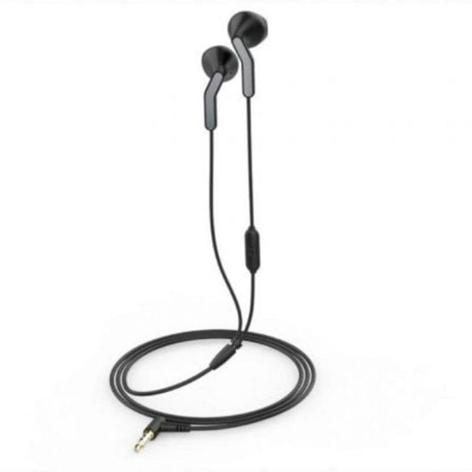 Kopfhörer Muvit E56 mit Kabel 3.5 mm, Mikrofon, ergonomisch, nachhaltig, Schwarz