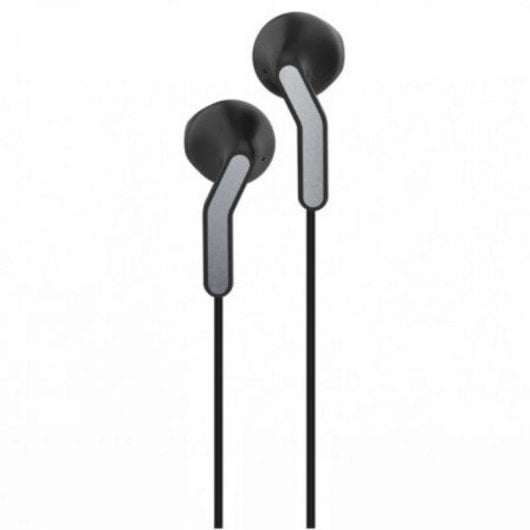 Kopfhörer Muvit E56 mit Kabel 3.5 mm, Mikrofon, ergonomisch, nachhaltig, Schwarz