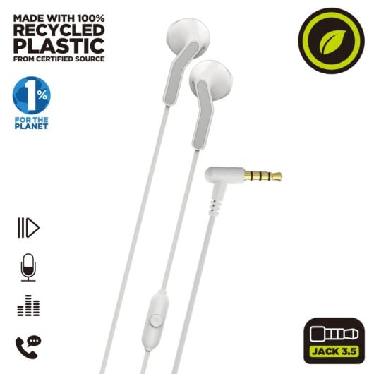 Cuffie stereo Muvit For Change E56 da 3,5 mm bianche