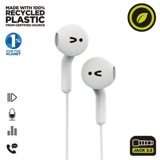 Cuffie stereo Muvit For Change E56 da 3,5 mm bianche