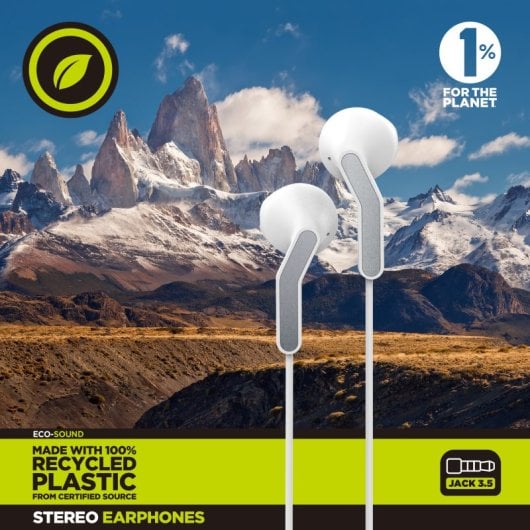 Cuffie stereo Muvit For Change E56 da 3,5 mm bianche