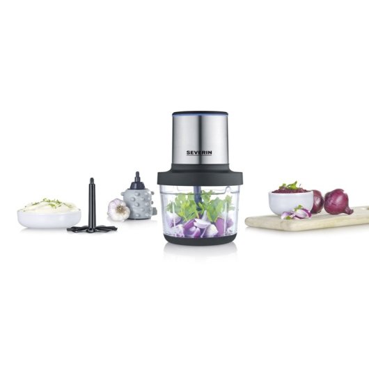 Tritatutto universale senza fili Severin Km 3866 con batteria - 200 W Nero opaco / Acciaio inossidabile spazzolato / Vetro