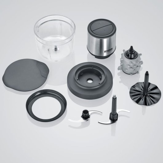 Tritatutto universale senza fili Severin Km 3866 con batteria - 200 W Nero opaco / Acciaio inossidabile spazzolato / Vetro