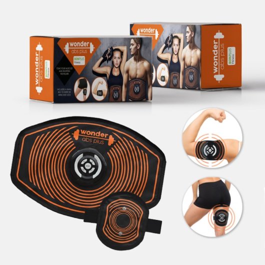 Bonplus Bp Cinturón De Electroestimulación, Ems, Wonder Abs Plus, 9 Programas, 10 Niveles